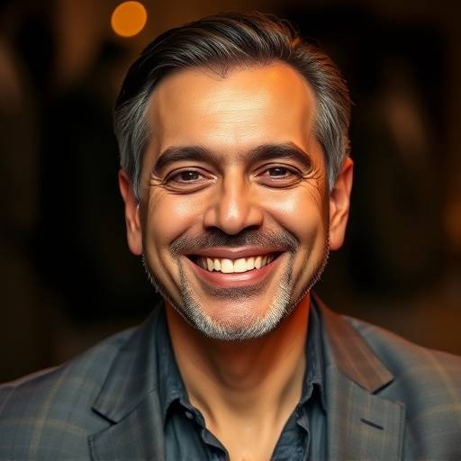 Retrato sorridente de Antônio Silva, fundador e designer da Elegância Brasileira.